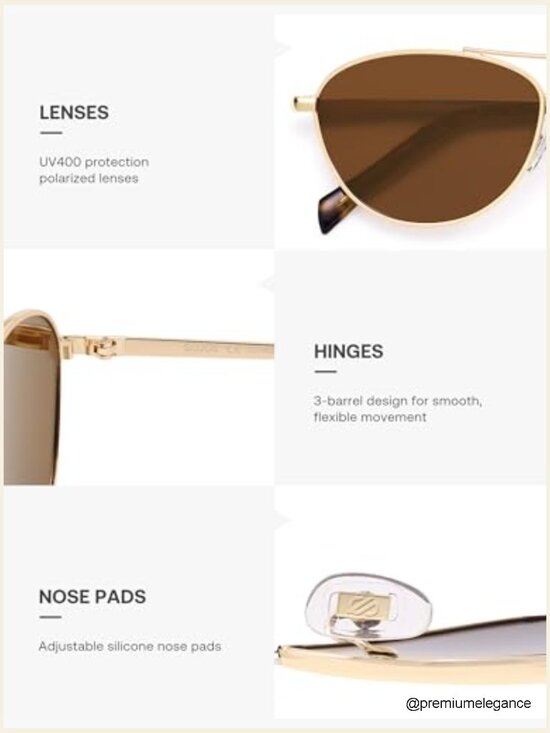 Retro Polarized Aviator Sunglasses UV Protection Unisex Vintage 70s Style main image 4